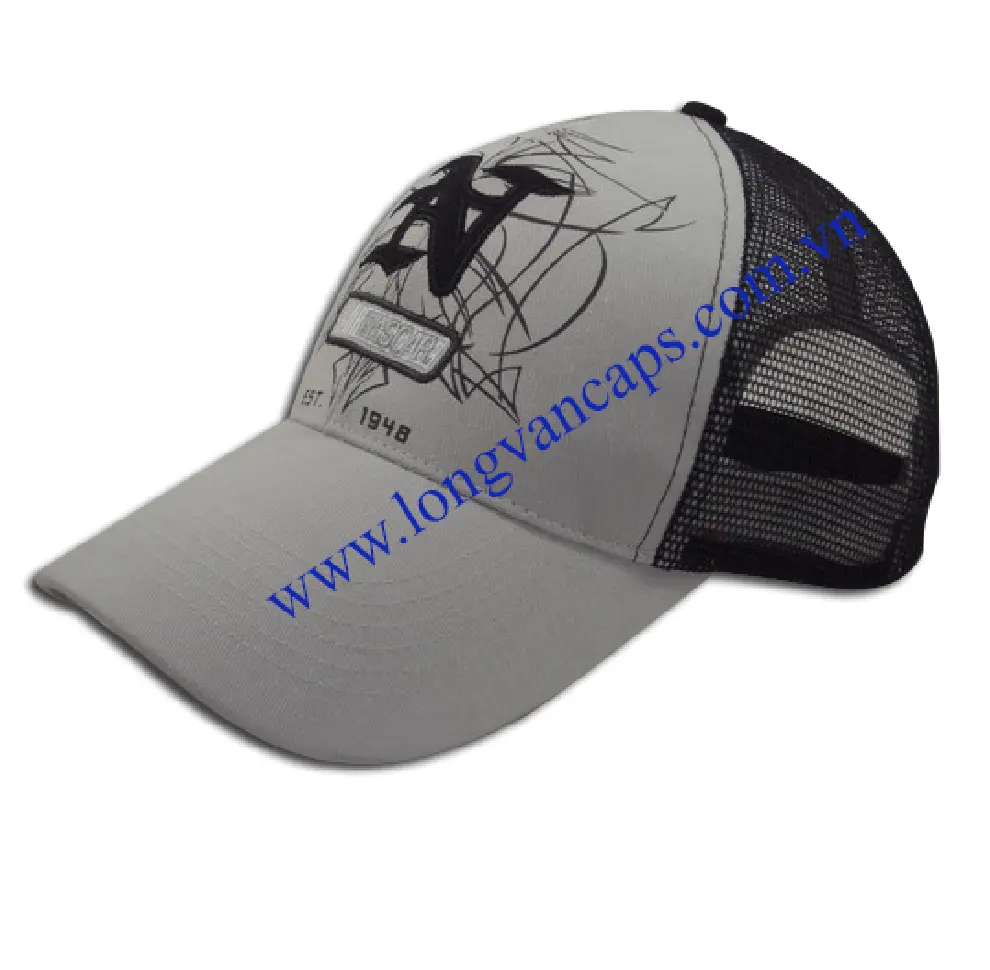 High Quality Long Van Brand Name Trucker Hat 100% Cotton Material