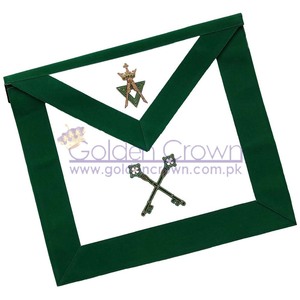 Delantal bordado a mano AMD de grado masónico aliado-Tesorero | Proveedor de delantal masónico Regalia - Product Image 1