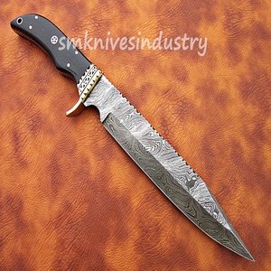 Couteau de chasse de damas fait à la main, personnalisable avec un travail de fichiers,(smk13487) - Product Image 3