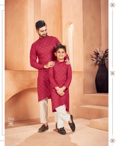 Pyjama en coton vert, père et fils, Combo Kurta, nouvelle collection - Product Image 4