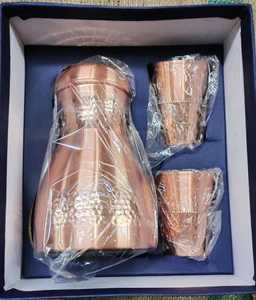 Botellas de agua de mula de Moscú de calidad OEM, plástico de cobre puro, respetuoso con el medio ambiente, tapa reutilizable a prueba de fugas, empuñadura, vasos de calidad de exportación - Product Image 5