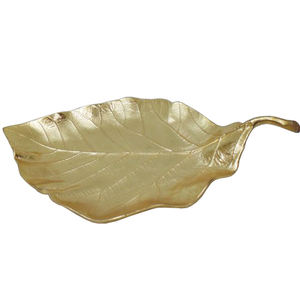 Plat de service fabriqué à la main plaqué or finition fête de mariage décor de table restauration plateau de service plaqué or finition hôtels - Product Image 1