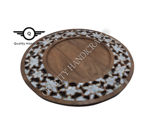 Mop SHELL Inlay Chocolate MANGO wood 35x35cm ถาดเสิร์ฟตกแต่งสำหรับโรงแรมและร้านอาหารใช้โดยงานฝีมือคุณภาพ - Product Image 1