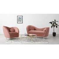 Offre Spéciale Meubles Accent Chaise Jambes D'or Velours Fauteuil Arrondi Canapé Moderne