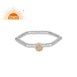 รอบตัดเอธิโอเปียโอปอลพลอยแหวนวิจิตร925เงินหกเหลี่ยมออกแบบแหวนเงินเครื่องประดับผู้ค้าส่ง - Product Image 1