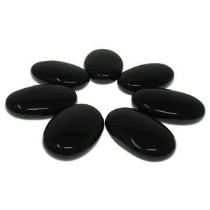 Pierres ovales d'obsidienne polie, gemmes noires naturelles, spécimens minéraux pour artisanat DIY et décoration Feng Shui – Meilleures ventes, qualité supérieure - Product Image 2