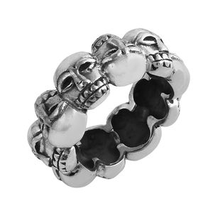 Meilleure vente 925 argent sterling uni oxydé Maori crâne bague mode femmes hommes bijoux - Product Image 1