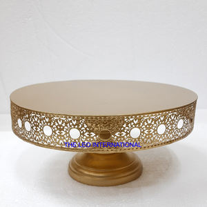 โลหะหรูหราออกแบบดอกไม้ตกแต่งรอบยืนเค้ก - Product Image 6