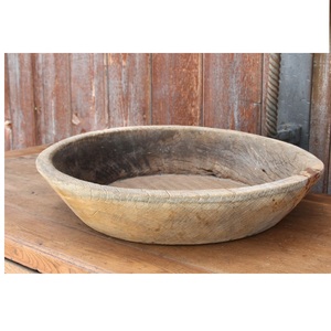 Bol à pâte en bois Forme ronde et poignée Bols à pâte décoratifs Décoration de table - Product Image 3