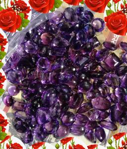 Collar con colgante de GEMA de corte amatista - Product Image 1