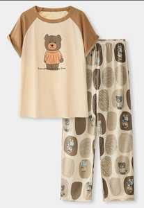 Conjunto de pijama de ocio para mujer, ropa de dormir de noche para el hogar, ropa de dormir con dibujos animados de verano, de China - Product Image 6