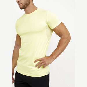 T-shirt respirant d'entraînement athlétique pour hommes avec impression de musculation Fitness Logo personnalisé Neck Tops - Product Image 2