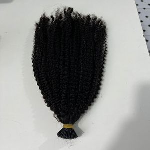 Extensiones de cabello I-tip Kinky Curly Color natural HAIR 100% HUMAN NON REMY HAIR hasta 32 ''precio al por mayor envío rápido - Product Image 3