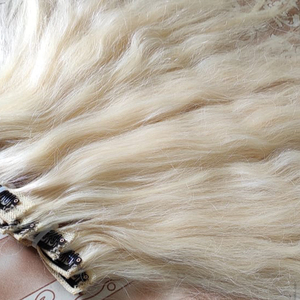 ต่อผมมนุษย์อินเดียธรรมชาติแบบคลื่นลึก 613 คลิปผมสีบลอนด์บนต่อผมไม่มีเชือกผูก - Product Image 1