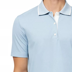 Camiseta Polo color cielo, hecha a medida por OEM, recién llegada, para hombres/niños, 100% algodón Pique, según los requisitos del cliente. - Product Image 6