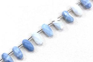 Cuentas de Briolette con forma de ópalo para fabricación de joyas, piedras preciosas naturales de ópalo azul, 14 piezas - Product Image 4