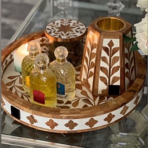 Natural Mother of Pearl Inlay Bakhoor Burner Tray Aclyric Box Latest <b>Bone</b> Inlay Bakhoor Burner Mabkhara Trendy Medkhan 2024 - Product Image 2
