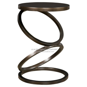 Mesa lateral de bronce antiguo para decoración de boda, anillo apilado moderno para interior y exterior, mesa de decoración de fiesta - Product Image 1