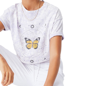 Camisetas personalizadas de moda urbana al por mayor, diseño personalizado, camisetas casuales de manga corta para mujer, cuello redondo, camisetas deportivas. - Product Image 3