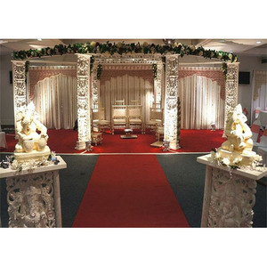 Mandap de Madera Tradicional para Bodas con Ganesha, Conjunto de Mandap de Madera Blanca para Bodas, Pilar de Ganesha para Bodas, Mandap de Madera Reino Unido - Product Image 1