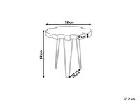 Table d'appoint/de chevet ronde en bois massif à bord naturel avec pieds en cheveux de cheval et finition thermolaquée pour l'intérieur/l'extérieur et la chambre à coucher