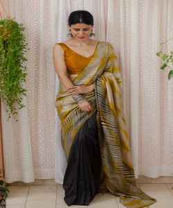 Kanchipuram Saree en soie tenue de soirée mariage indien dernier créateur Banarasi sari en coton et soie avec chemisier vêtements pour dames grossiste ApparelGarment - Product Image 6