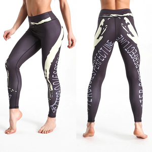 Power Punch Custom Tight <b>Women's</b> Polyester/Cotton <b>Fleece</b> Anti-Bacterial Breathable Snagging Resistance Mid Waist Sport <b>Leggings</b> - Product Image 3