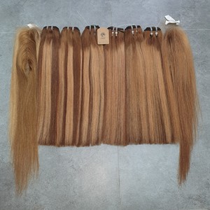 Extensions de cheveux humains vietnamiens naturels et soyeux, tissage simple, lisses et raides, avec closure frontale en dentelle - Product Image 4