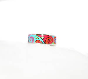 Meilleure Qualité Mode Émail Designer Bande Anneau 925 Solide Bague En Argent Sterling Fine Jewelry Pour Grossiste - Product Image 6