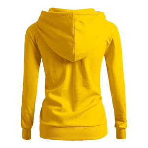 Nuevo diseño de manga larga para mujer, ropa de Color amarillo, sudaderas con capucha de moda informal de Guerra de Invierno para mujer - Product Image 3
