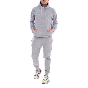 OEM solid color heavy cotton fleece muscle fit Gym tracksuit jogger casual workout training tracksuits for men - Product Image 6
