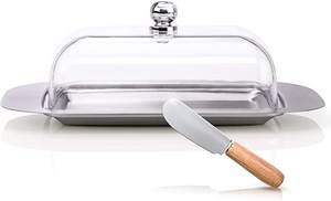 Boîte de rangement pour beurre en plastique élégante et durable, parfaite pour la cuisine et le service de table, couleur rose, forme ovale - Product Image 3