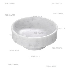 Cuenco para servir de mármol blanco a granel con cuenco para servir comida de forma redonda de Calidad exclusiva a precios competitivos - Product Image 1