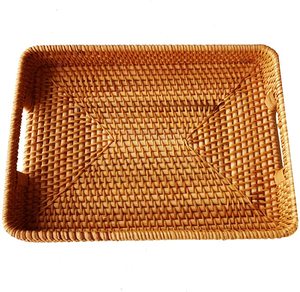 Bandeja de servicio de ratán de la mejor calidad en diseño tejido con acabado natural, perfecta para la decoración de la cocina del hogar y el uso de la vajilla - Product Image 4