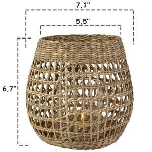 Bougeoir en jonc de mer, vintage, décoration rustique, vente en gros - Product Image 2