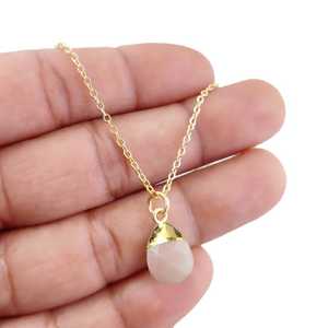 สร้อยคอจี้รูปหยดน้ำชุบอัญมณี, สร้อยคอประดับอัญมณี - Product Image 6