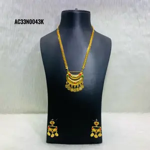 Colgante de perla blanca con piedra, collar con pendiente, chapado en oro de un gramo