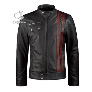 เสื้อหนังมินิมอลสำหรับผู้ชายในหนังแกะ - Product Image 1