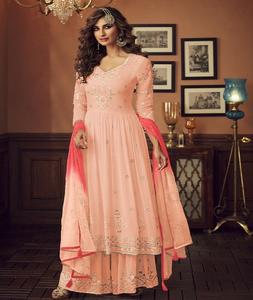 Ropa tradicional india Faux Georgette Salwar Kameez con trabajo de bordado para ocasiones especiales - Product Image 1