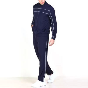 Venta al por mayor de calidad superior nueva moda OEM personalizado hombres chándal liso 2 piezas cremallera Jogger slim fit personalizado hombres chándal - Product Image 2