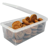 Boîtes à biscuits en plastique personnalisées de qualité alimentaire PP avec couvercle à charnière 400 ml Contenants d'emballage Logo IML Couleur personnalisable Biodégradable