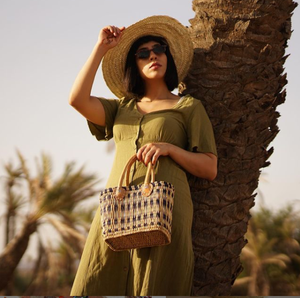 Panier marocain en paille personnalisé tendance - Product Image 1