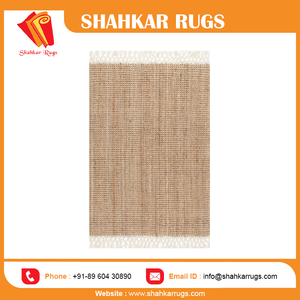 Tapis à franges Jute naturel tissé à la main avec laine adulte en peluche moderne Rectangle réversible tapis étanches à l'eau pour cuisine Chevron - Product Image 2