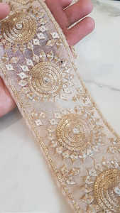 Hecho a medida, bordado a mano, abstracto, geométrico, indio Cintas en varios tamaños y colores para vestidos de boda - Product Image 3