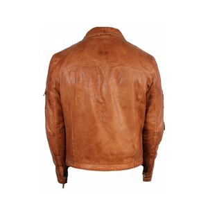 Chaquetas de abrigo con cremalleras largas de invierno de alta calidad a la moda de cuero PU marrón tostado Vintage para hombre - Product Image 2