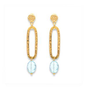 Pendiente de Plata de Ley 925 con piedras preciosas de Topacio Azul, joyería romántica chapada en plata, pendiente de moda para regalo de boda para mujer - Product Image 6