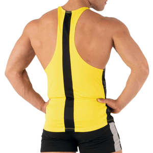 Couleur jaune respirant course surdimensionné débardeurs entraînement coton Slim Fit goutte bras Stringer gilet hommes débardeur - Product Image 4