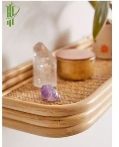 Estante de madera de ratán para exhibición, repisa colgante individual decorativa para almacenamiento - Product Image 5