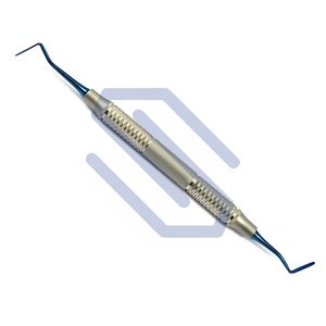 Samroz SM-55500-01 Implant Silver <b>Titanium</b>-Coated Periotomes Placement Dental Instruments Serrated Stainless Steel Manual Set CE - Product Image 5