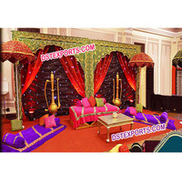 Décoration de scène de mariage indien pour le Mehandi, ensemble de scène de mariage royal, accessoires pour le Mehandi et le Sangeet, en promotion en Australie